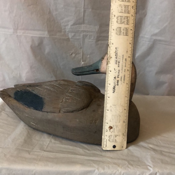 Antique duck decoy 14” long blue winged teal or mallard life sized circa 1949 - Picture 11 of 11